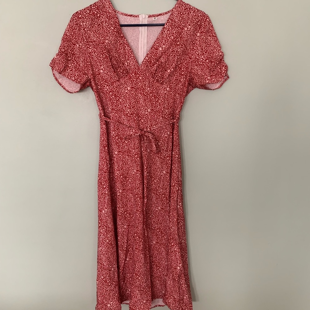 Red flower dress